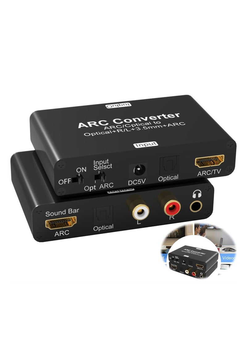 HDMI Audio Extractor, 192KHz ARC Digital to Analog Converter, DAC with HDMI ARC SPDIF/Optical to HDMI ARC, SPDIF/Optical, L/R or 3.5mm - Image 1