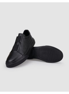 Harrow 100% Genuine Leather Black Elastic Men's Sneaker  - Image 4