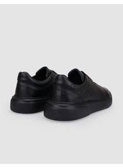 Harrow 100% Genuine Leather Black Elastic Men's Sneaker  - Image 3
