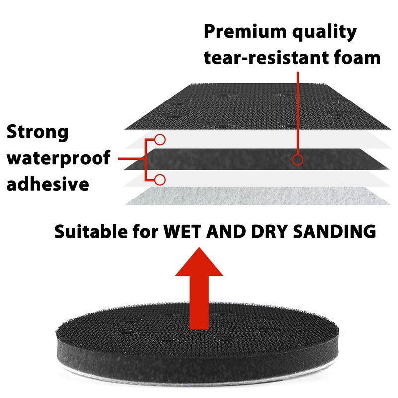 S&F STEAD & FAST 5 inch Orbital Sander Foam Pad 4 PCS, Interface Pad with 8 Holes, Foam Sanding Pads Hook and Loop, Soft Disc Pads with Cushion Sponge by S&F STEAD & FAST - Image 2