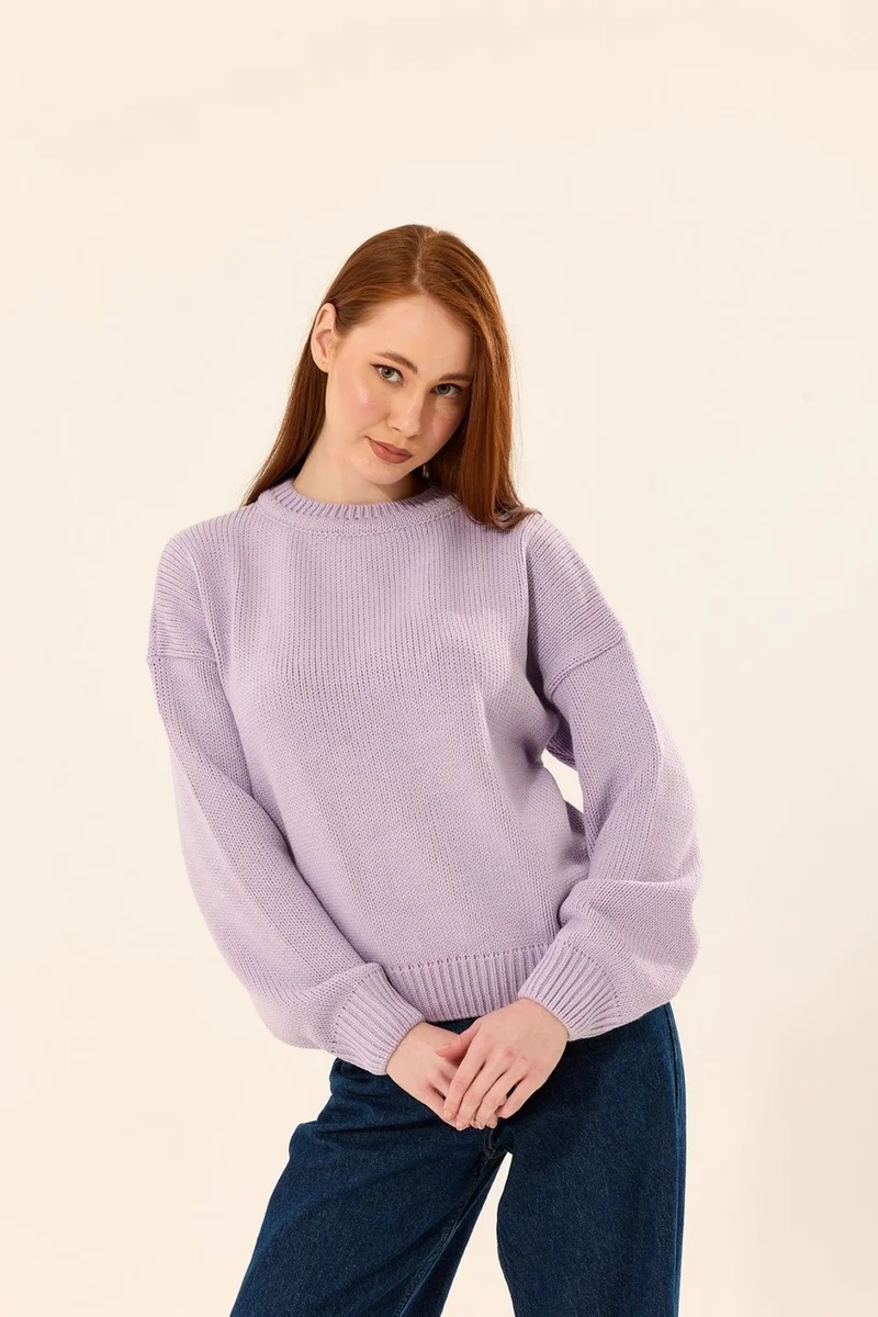 Cloudy Kids Women's Crew Neck Knitted Sweater