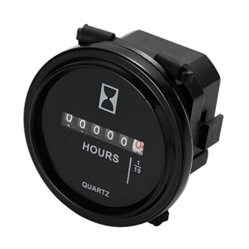 ZHELIOSMX Mechanical Round Hour Meter AC DC 12V 24V 36V 48V 60V 72V Quartz Hour Meter for Marine Engine Truck Snowmobile Boat Generators Tractor Lawn Mower Golf Carts Forklift - Image 3