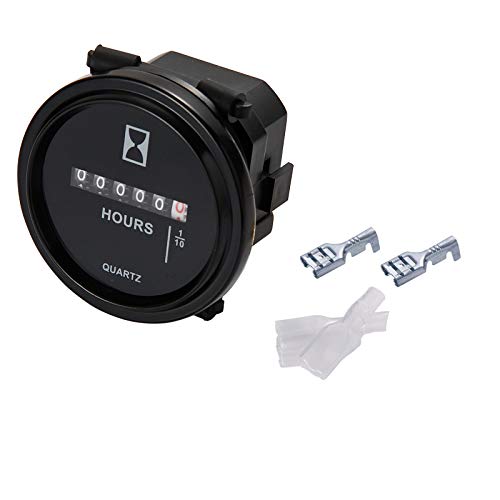 ZHELIOSMX Mechanical Round Hour Meter AC DC 12V 24V 36V 48V 60V 72V Quartz Hour Meter for Marine Engine Truck Snowmobile Boat Generators Tractor Lawn Mower Golf Carts Forklift - Image 4