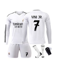 2425 Real Madrid home jersey No. 7 Ronaldo long-sleeved football uniform suit children's adult size for fans and friends gift