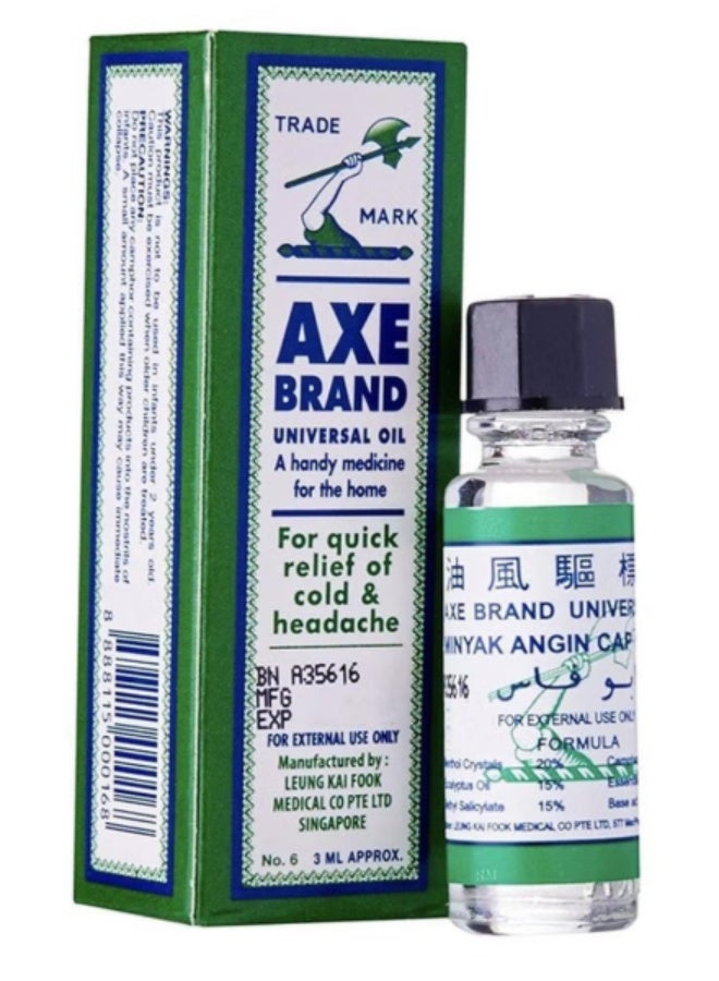 Universal Oil for Cold and Headache, 3ml | Herbal Pain Relief & Soothing Oil | Pack of 1
