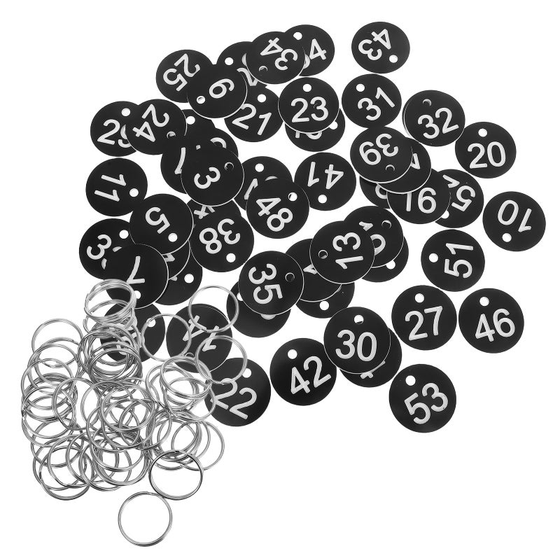 50pcs Numbered Tags: Numbered Tags with Key Keychain Identification Markers - Round Number Labels 1-50 for Luggage Suitcases Cruise Baggage - Image 4