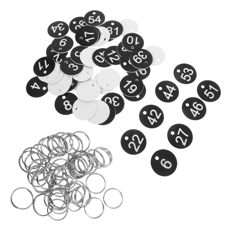50pcs Numbered Tags: Numbered Tags with Key Keychain Identification Markers - Round Number Labels 1-50 for Luggage Suitcases Cruise Baggage - Image 1