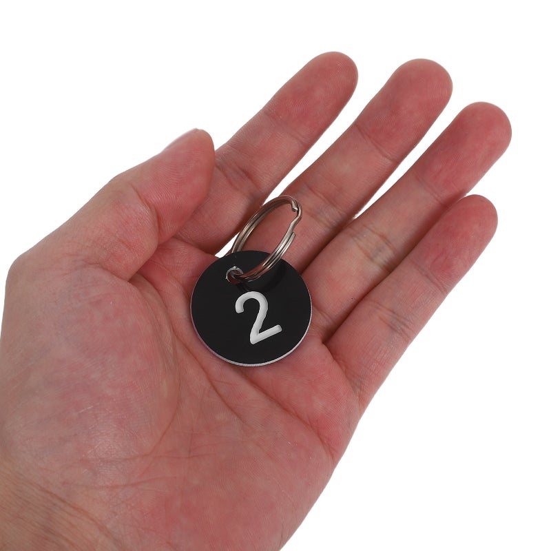 50pcs Numbered Tags: Numbered Tags with Key Keychain Identification Markers - Round Number Labels 1-50 for Luggage Suitcases Cruise Baggage - Image 3
