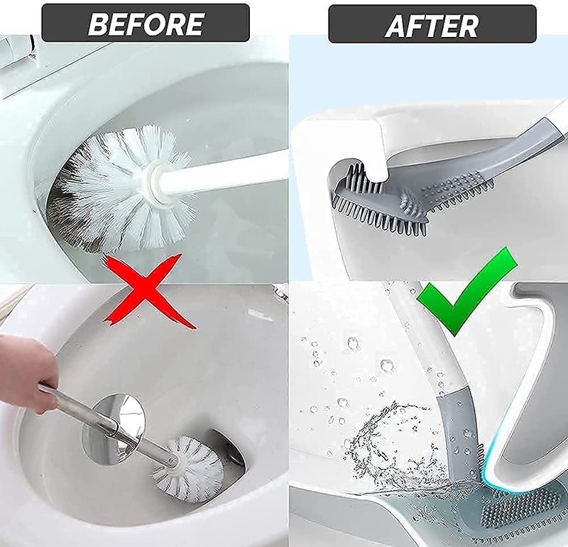 Cyrox Golf-Shape Toilet Brush Silicone Water Drop Toilet Brush, Wall Mounted Deep Cleaning Toilet Bowl Brush for Bathroom Cleaning Bowl Brush Floor Standing Brush (1Pcs) - Image 3