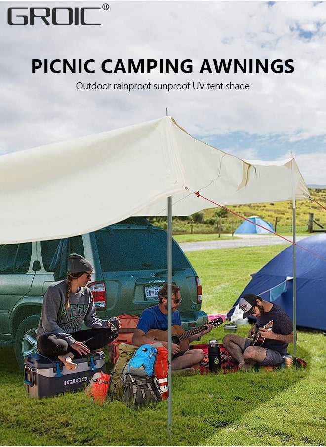 GROIC 3*3M Camping Tent, Camping Canopy, Tarp Hammock Rain Fly Waterproof Tent Footprint Shelter, Waterproof Portable Tarp Multifunctional Outdoor Camping Tent with 4*Ground Nail, 6*Wind Rope, Storage Bag  - Image 2