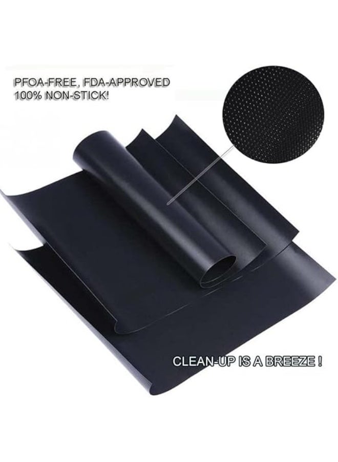 Oven Liners，3 Pack Heavy Duty Teflon Oven Liners, Grill Mats for Bottom of Oven for Gas, Electric and Fan Assisted Ovens，Baking Mat, Oven Protector Sheets，Reusable, Washable Black，40x60cm - Image 4