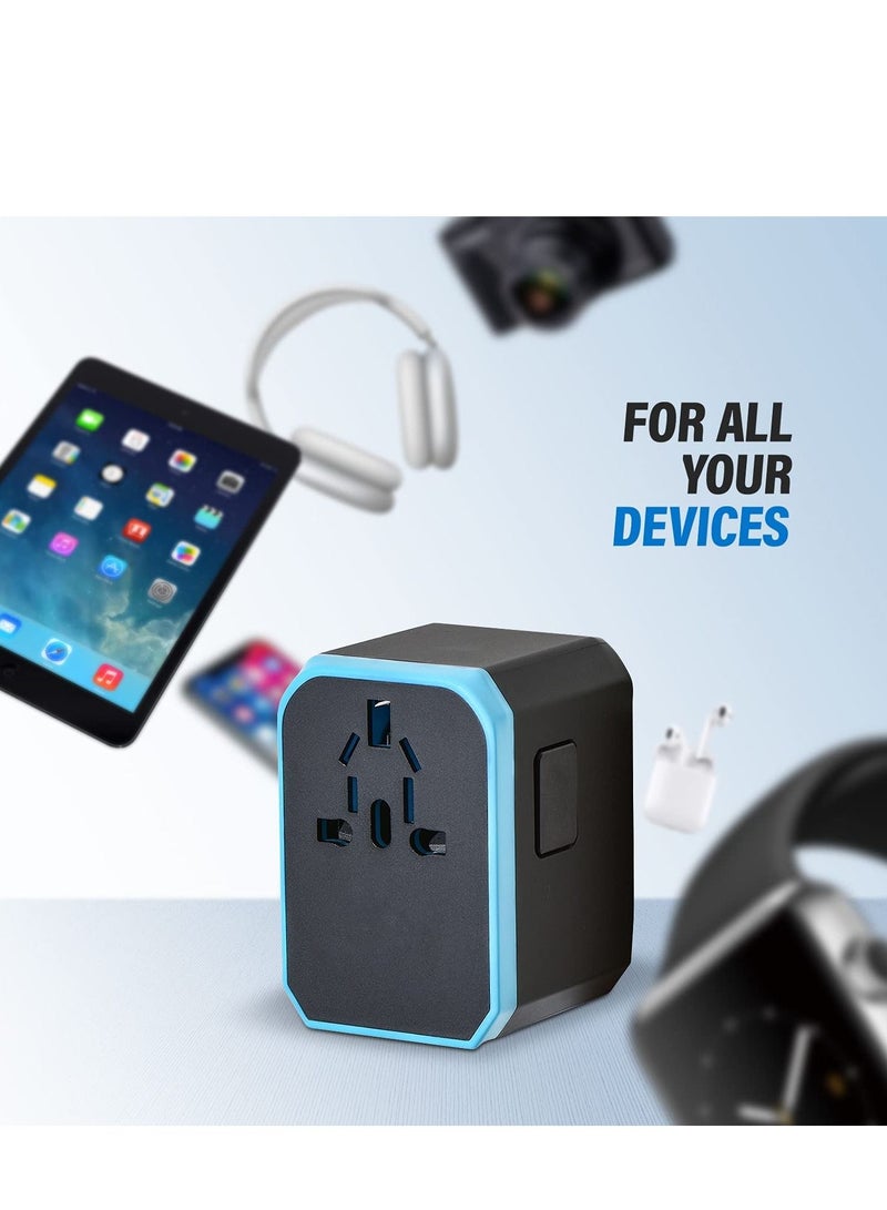 SYOSI Universal Travel Adapter, International Plug Adaptor Outlet Wall Charger Converter with 5.6A Smart Power and 3.0A USB Type C US to EU, AU, UK, USA - Image 5