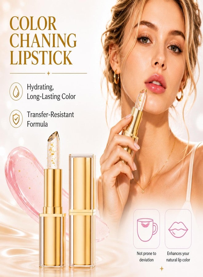 MinFei Color Changing Lipstick, PH Lipstick Color Changing, PH Adjusting Lip stick, Clear Lip Stick That Changes Color, Hydrating & Non-Sticky Formula, Long Lasting Moisturizing Lip Gloss for Women(2PCS) - Image 3