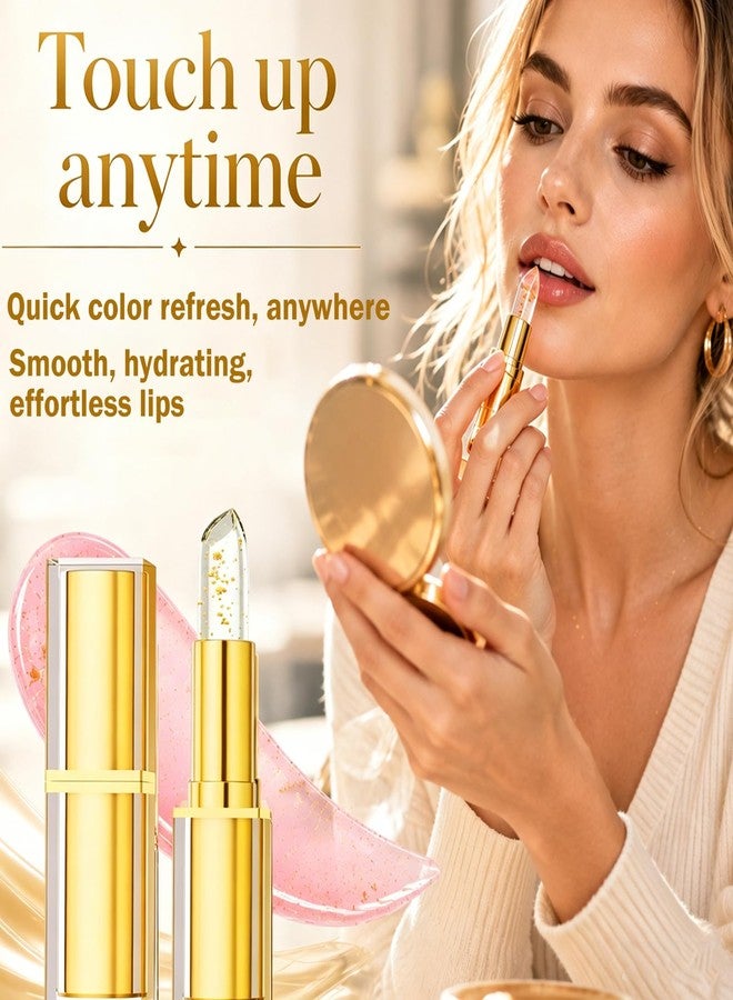 MinFei Color Changing Lipstick, PH Lipstick Color Changing, PH Adjusting Lip stick, Clear Lip Stick That Changes Color, Hydrating & Non-Sticky Formula, Long Lasting Moisturizing Lip Gloss for Women(2PCS) - Image 5
