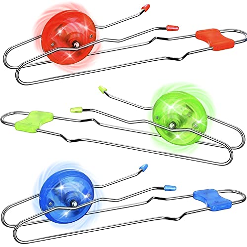 Jishi Retro Magic Rail Twirler 3Pcs Light Up Glow Magnetic Gyro Wheel Kids Classic Vintage Trick Yoyo Sensory Fidget Toys Cool Unique Nostalgia Gifts Fun Stocking Stuffers for 3 Year Old Boys Girls - Image 1