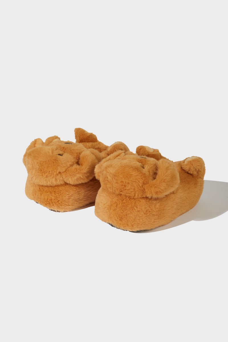 DeFacto Brown Girl Girl Dog Themed Flat Sole Home Slippers Casual - Image 1
