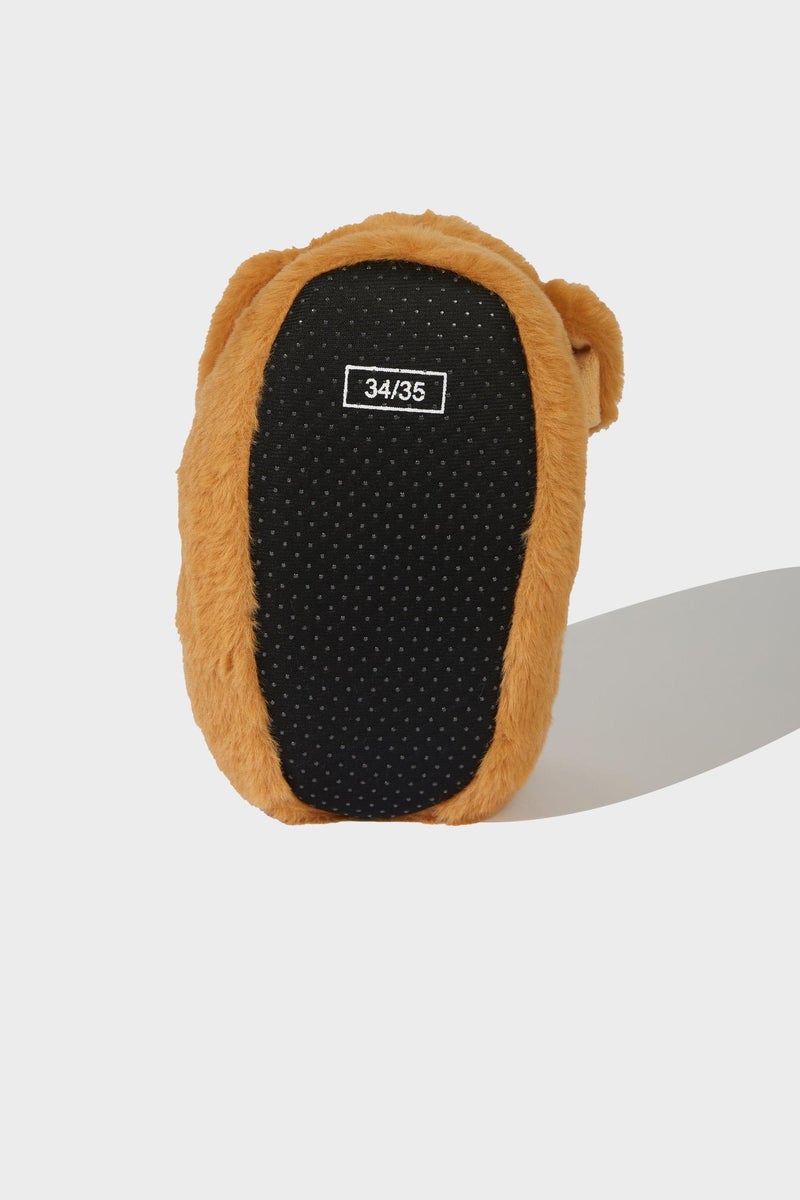 DeFacto Brown Girl Girl Dog Themed Flat Sole Home Slippers Casual - Image 5