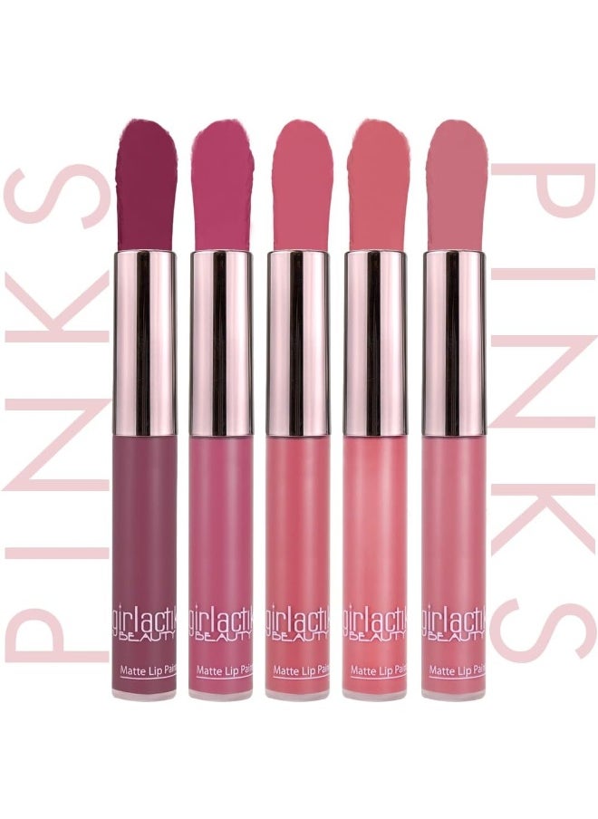 girlactik - Usa. Matte Lip Paint Liquid, Starlet. Matte Pink Lipstick. Longwear Lip Liquid Set. Richly Pigmented & Non-Drying Matte Lipstick. - Image 1