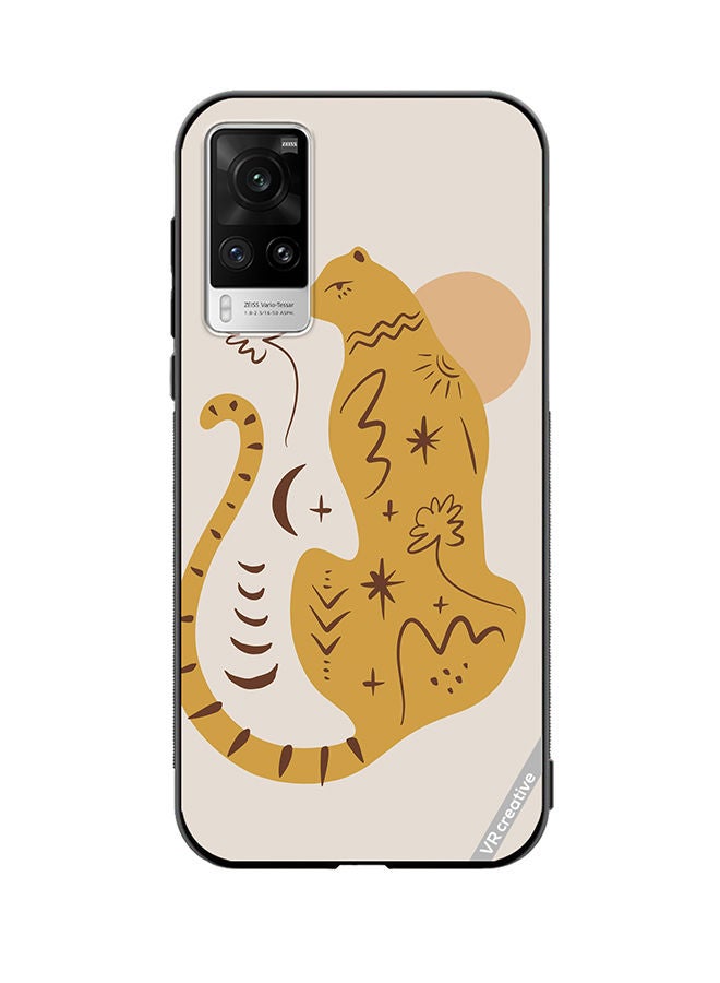 VR CREATIVE Protective Case Cover For Vivo X60 Pro Boho Cute Leopard Animal Design Multicolour - Image 1