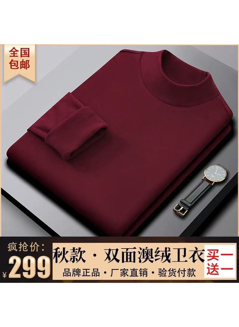 Generic 2023 Fleece-Lined Warm Turtleneck Sweatshirt Coffee  - Image 5