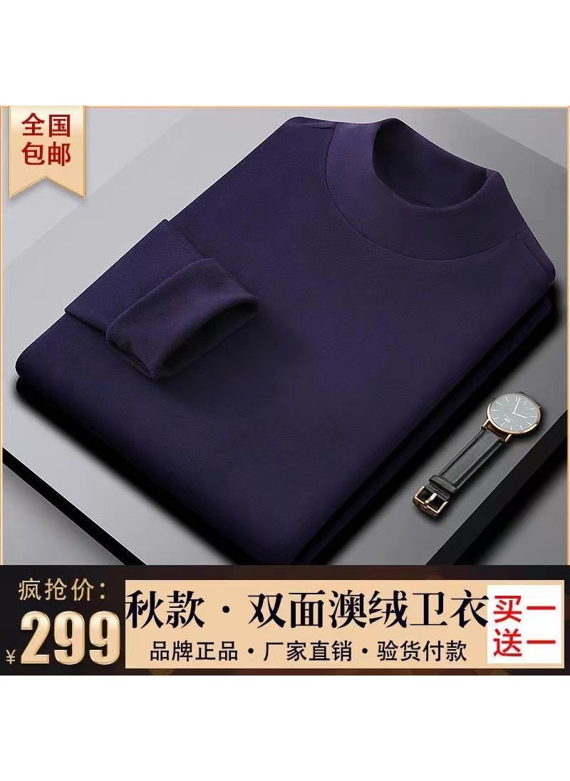 Generic 2023 Fleece-Lined Warm Turtleneck Sweatshirt Coffee  - Image 4