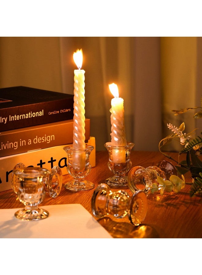 Foaincore 36 Pcs Taper Candle Holders Bulk 2.5 Inch Candlestick Holder Clear Candle Holder Small Candlestick Holder Thicker Glass Candle Sticks Set for Wedding Christmas Party Dining Table Centerpiece Decor  - Image 3