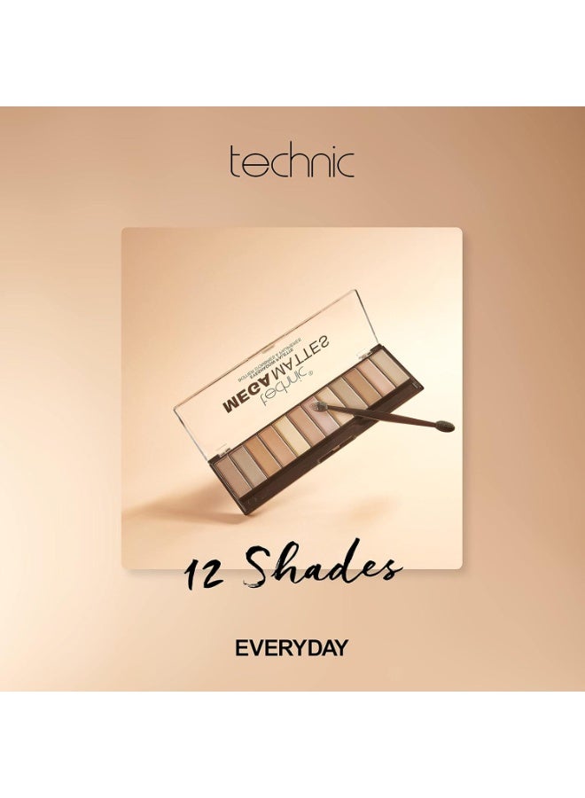 Technic Mega Mattes Eyeshadow Palette - 12 color - Image 2