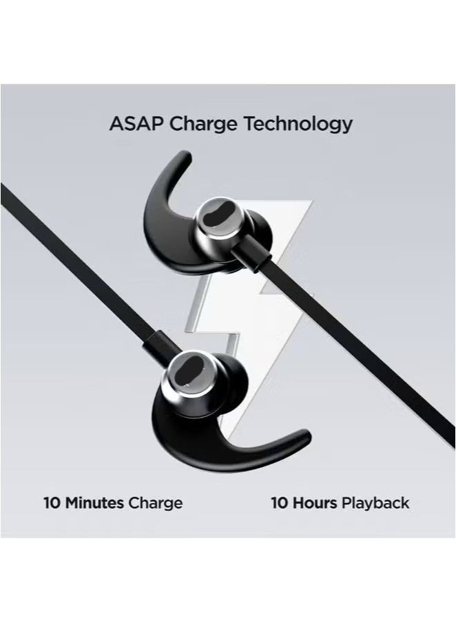 Rockerz 255 Pro+ Bluetooth In Ear NeckbAnd With Upto 60 Hours Playback, ASAP Charge, IPX7, Dual PairIng And Bluetooth v5.2 Active Black  - Image 4