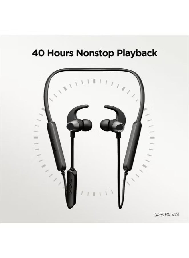 Rockerz 255 Pro+ Bluetooth In Ear NeckbAnd With Upto 60 Hours Playback, ASAP Charge, IPX7, Dual PairIng And Bluetooth v5.2 Active Black  - Image 2