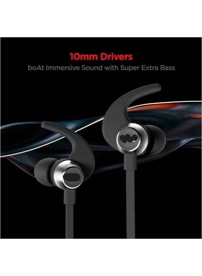 Rockerz 255 Pro+ Bluetooth In Ear NeckbAnd With Upto 60 Hours Playback, ASAP Charge, IPX7, Dual PairIng And Bluetooth v5.2 Active Black  - Image 3