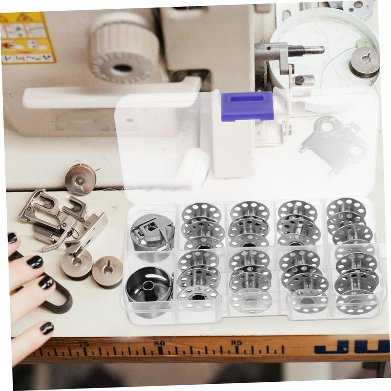 TEHAUX 5sets Replacement Bobbins Set for Sewing Machines Empty Spools and Bobbin Case Portable and Easy to Install Essential Sewing Supplies for Home and Industrial Use - Image 3