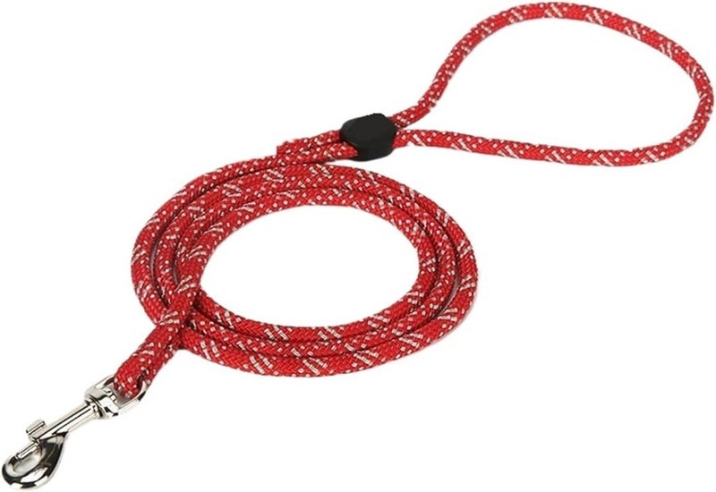 Reflective Dog Leash Walking Rope for Small Dogs Teddy Round Handle Harness Lake Blue Red Sapphire(Large,W) - Image 2