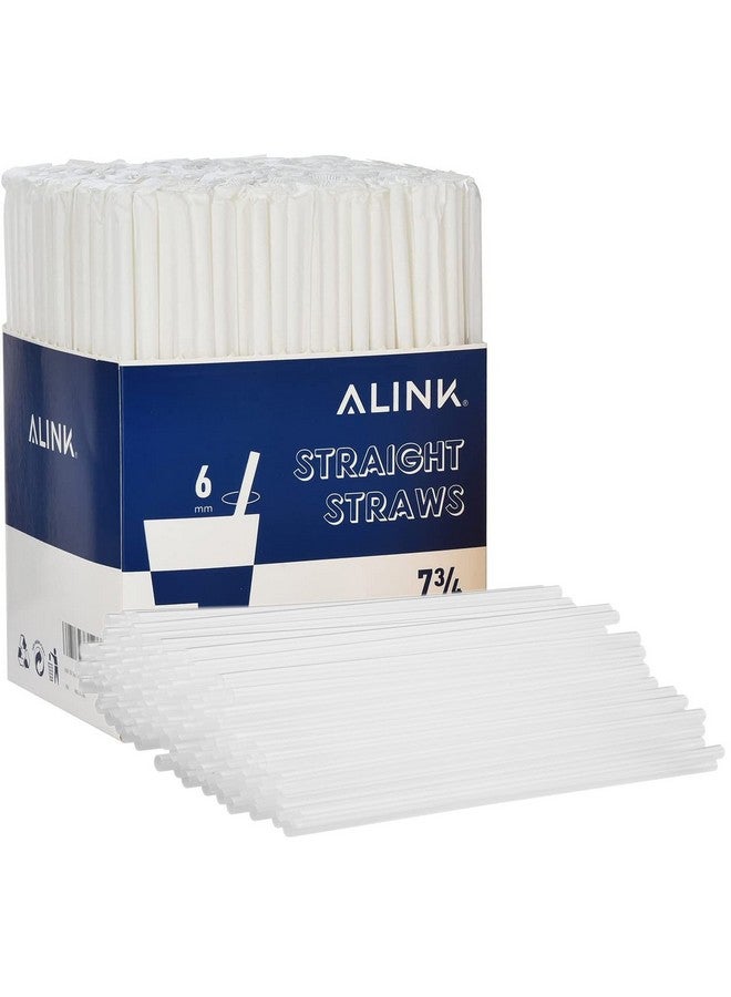 ALINK 500-Pack Clear Plastic Drinking Straws, Individually Wrapped Plastic Disposable Straight Party Straws - 7.75" x 0.23" - Image 1