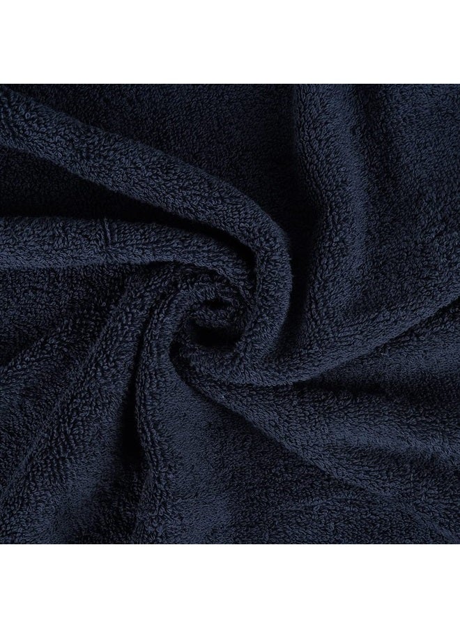 CASA COPENHAGEN Solitaire Designed in Denmark 600 GSM 2 Bath Towels 2 Hand Towels 2 Washcloths, Super Soft Egyptian Cotton 6 Towels Set for Bathroom, Kitchen & Shower - Navy Blue  - Image 3