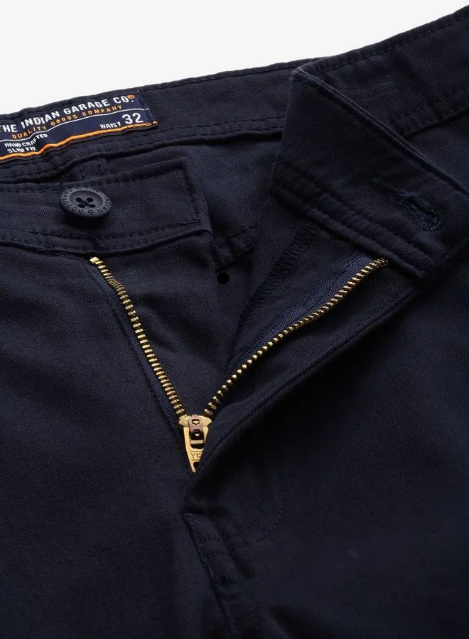 The Indian Garage Co  Men Slim Fit Solid Chinos for Men | Best Price UAE