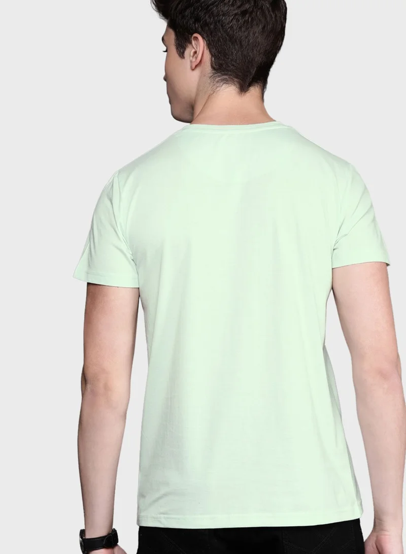 Wrogn Color Block Crew Neck T-Shirt