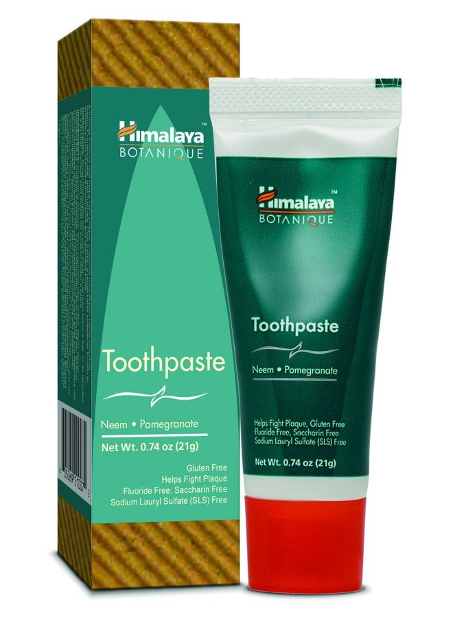 Premium Nature Botanique Neem & Pomegranate Toothpaste, Original Formula for Brighter Teeth and Fresh Breath, 0.74 oz, Fluoride Free, TSA Approved Travel Size, 10 Pack - Image 2