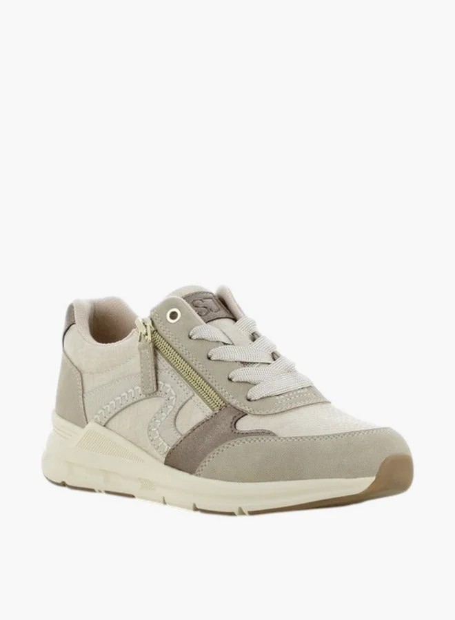 SJ SJ Women's Panelled Lace-Up Sneakers