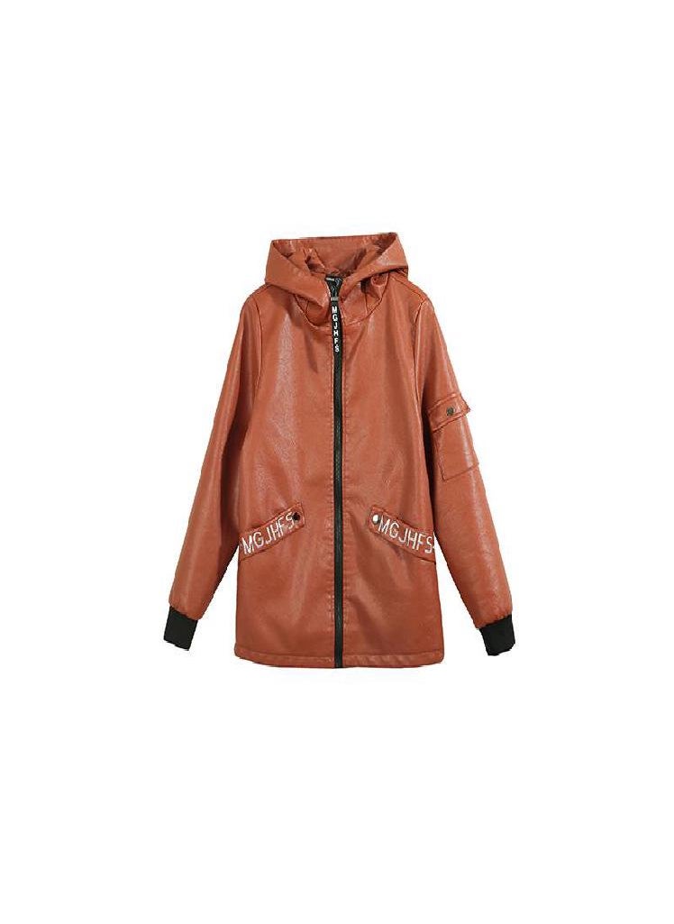 Eckek - Short Leather Jacket Women Pu Leather Jacket - Image 1