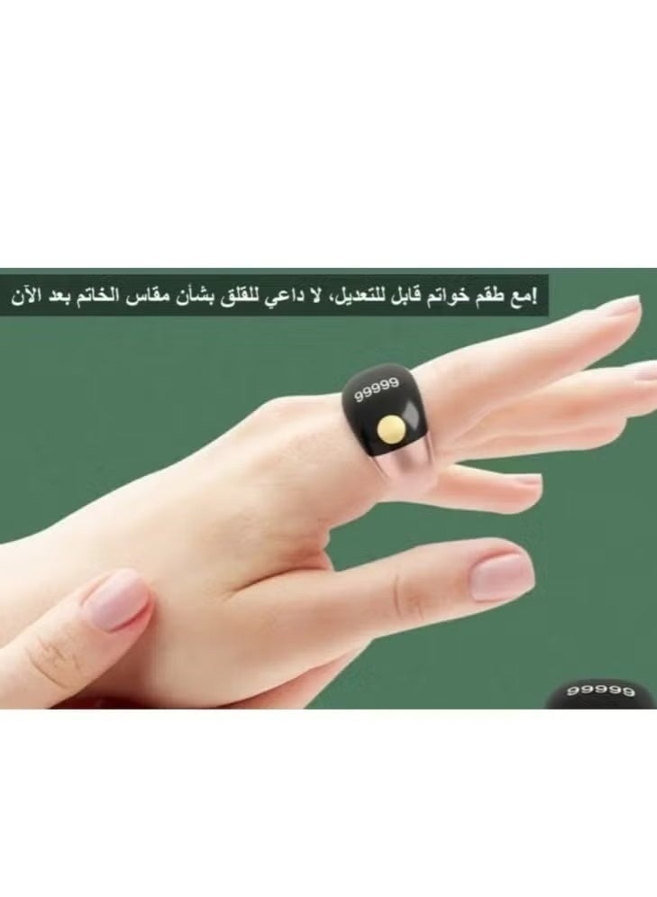 DENX DX3608 Multifunctional Electronic Finger Counter Ring – Smart Tasbih & Study Ring with OLED Display, Replaceable Silicone Band, Accurate Hands‑Free Counting, Size 20 mm - Image 4
