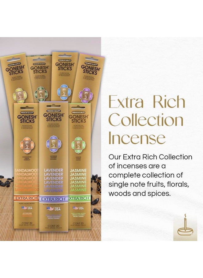 Gonesh - Incense Sticks Variety Pack - Non-Toxic 10” Slow Burn Aromatic Sticks - Classic Collection & Extra Rich Collection - 12 Packs Of 20 Sticks - Image 3