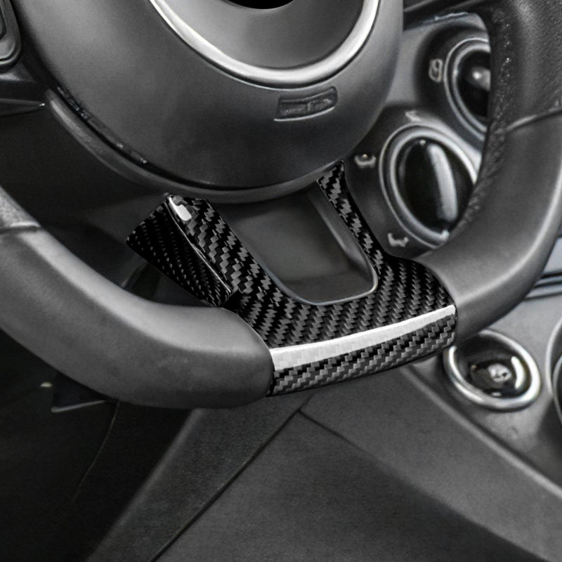 غطاء داخلي من ألياف الكربون الحقيقية الصلبة بالألوان الإيطالية الثلاثية مناسب لـ Fiat 500 Abarth 595 695 2020 2021 2022 2023 - Image 1