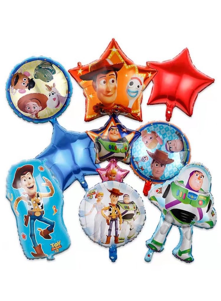 مجموعة من 8 قطع من بالونات رقائق الألومنيوم من شخصيات الرسوم المتحركة Toy Story Buzz Lightyear لتزيين حفلات أعياد الميلاد - Image 1