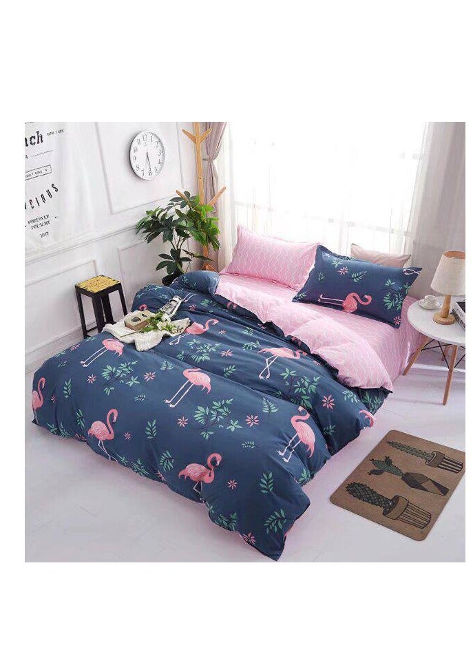 طقم 4 قطع شخصية كرتونية طقم لحاف مقاس مفرد 160×210 سم، شرشف مقاس (120×200)+30 سم قطن وبوليستر لحاف أطفال حديث