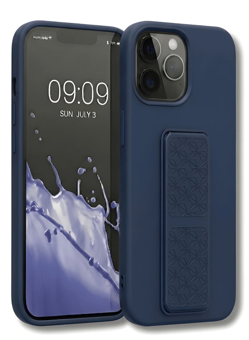 iPhone 12 Pro Case Silicone Kickstand Finger Grip Cover For iPhone 12 Pro Flexible Soft Ultra-Thin Lightweight Case For iPhone 12 Pro 6.1-inch - Image 1