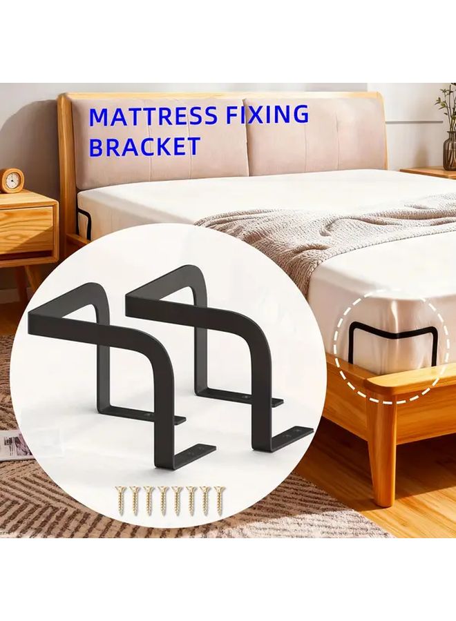 Heavy Duty Metal Mattress Support Brackets Corner Type 2pcs Non Slip Bed Frame Attachment - Image 2