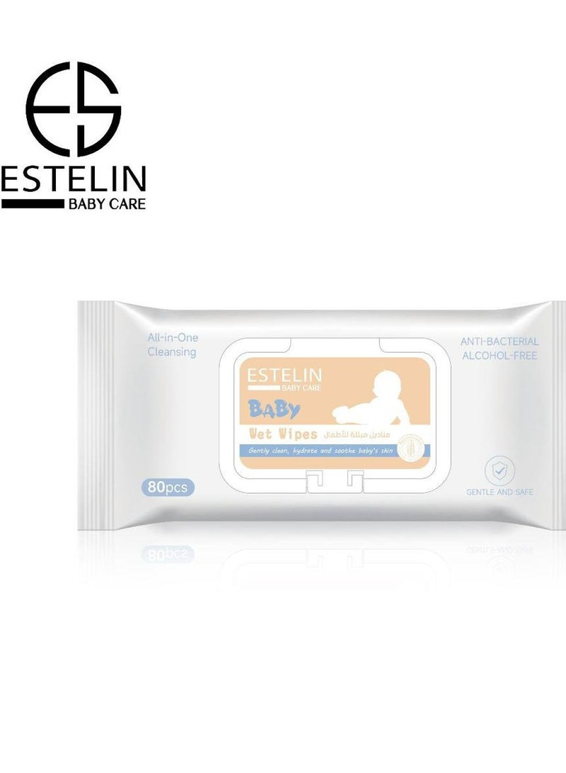 إستيلين مناديل مبللة للأطفال 80 قطعة