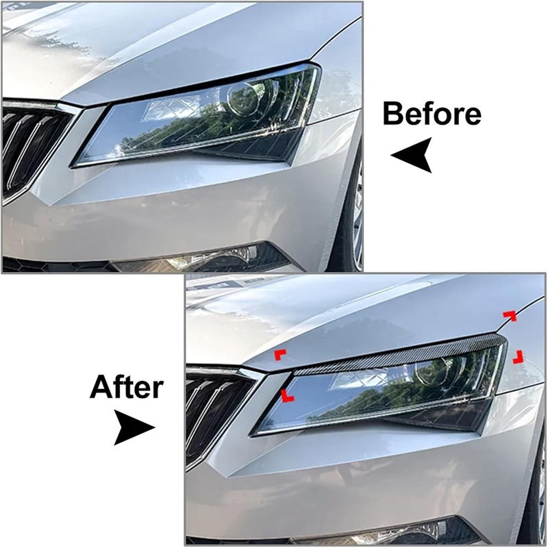 QASULER Car Headlight Eyelid Trim for Skoda Superb B8 - Image 5