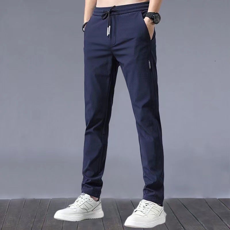 Mens Work Pants Mens Work Loose Wear-resistant Dirty Work Clothes Work Breathable Ice Silk Summer Work Pants Navy Blue Ice Silk Pants [Trousers 317]]