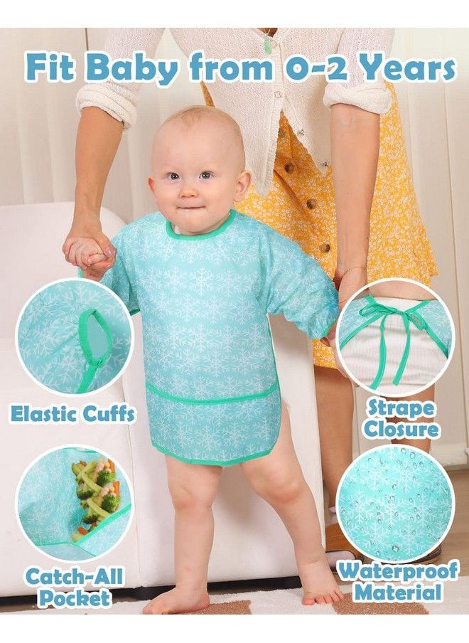 Lictin Baby Bibs For Boy Or Girl Baby Bibs For Eating Long Sleeve Bib Waterproof Toddler Bibs 024 Months Neutral Baby Smock Reusable Infant Baby Bibs For Feeding Teething Or Weaning 5 Pcs  - Image 5
